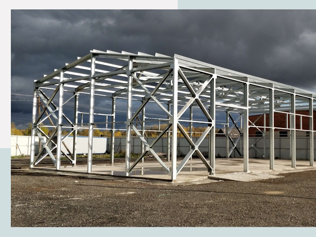 Двускатные ангары в Белогорск от 612 руб. за квадрат